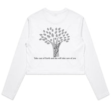 Load image into Gallery viewer, AS Colour - Women&#39;s Long Sleeve Crop Tee (The Environmentalist, Tree Design) (Double-Sided Print)
