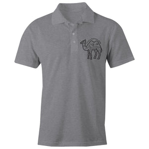AS Colour Chad - S/S Polo Shirt (The Voyager, Camel Design) (Double-Sided Print)