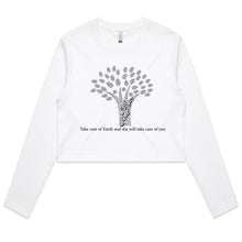 Load image into Gallery viewer, AS Colour - Women&#39;s Long Sleeve Crop Tee (The Environmentalist, Tree Design) (Double-Sided Print)
