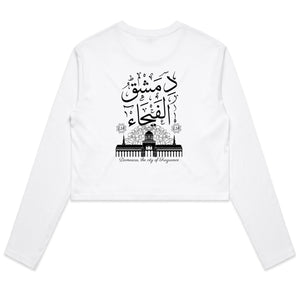 AS Colour - Women's Long Sleeve Crop Tee (Damascus, the City of Fragrance) (Double-Sided Print)