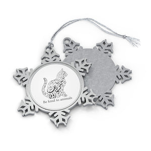 Pewter Snowflake Ornament (The Animal Lover, Cat Design) - Levant 2 Australia