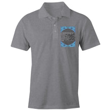 Load image into Gallery viewer, AS Colour Chad - S/S Polo Shirt (Bliss or Misery, Omar Khayyam Poetry) (Double-Sided Print)
