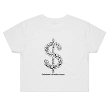 Load image into Gallery viewer, AS Colour - Women&#39;s Crop Tee (The Ultimate Wealth Design, Dollar Sign) (Double-Sided Print)
