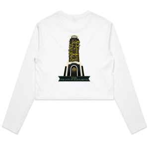 AS Colour - Women's Long Sleeve Crop Tee (Homs, the City of Black Rocks) (Double-Sided Print)