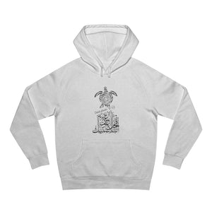 Unisex Supply Hood (Ditch Plastic! - Turtle Design) (Double-Sided Print)