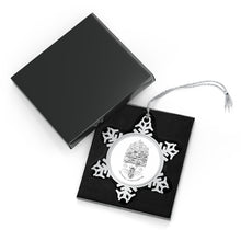 Load image into Gallery viewer, Pewter Snowflake Ornament (Save the Bees! Conserve Biodiversity!)
