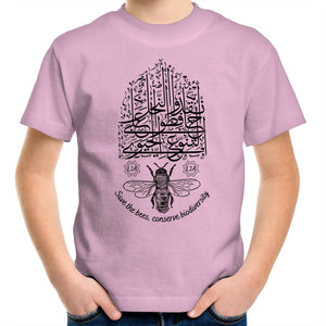 AS Colour Kids Youth Crew T-Shirt (Save the Bees! Conserve Biodiversity!) (Double-Sided Print)