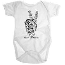Load image into Gallery viewer, Ramo - Organic Baby Romper Onesie (The Pacifist, Peace Design)

