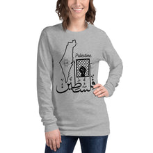 Load image into Gallery viewer, Unisex Long Sleeve Tee (Palestine Design) (Double-Sided Print)
