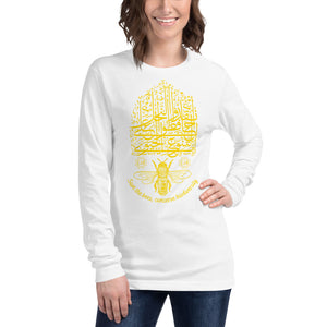 Unisex Long Sleeve Tee (Save the Bees! Conserve Biodiversity!) (Double-Sided Print)