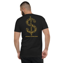 Load image into Gallery viewer, Unisex Short Sleeve V-Neck T-Shirt (The Ultimate Wealth Design, Dollar Sign) (Double-Sided Print)
