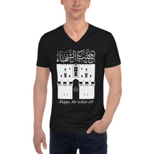 Load image into Gallery viewer, Unisex Short Sleeve V-Neck T-Shirt (Aleppo, the White City) (Double-Sided Print)
