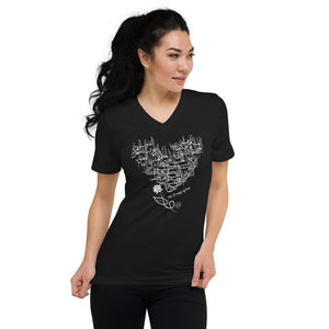 Unisex Short Sleeve V-Neck T-Shirt (The 31 Ways of Love) (Double-Sided Print)