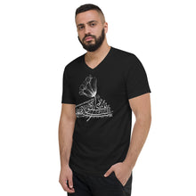 Load image into Gallery viewer, Unisex Short Sleeve V-Neck T-Shirt (The Peace Spreader, Flower Design) (Double-Sided Print)
