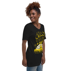 Unisex Short Sleeve V-Neck T-Shirt (Damascus, the City of Fragrance) (Double-Sided Print)