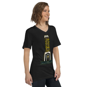 Unisex Short Sleeve V-Neck T-Shirt (Homs, the City of Black Rocks) (Double-Sided Print)