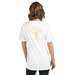 Unisex Short Sleeve V-Neck T-Shirt (The Environmentalist, Tree Design) (Double-Sided Print)