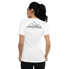Load image into Gallery viewer, Unisex Short Sleeve V-Neck T-Shirt (The Ambitious, Mountain Design) (Double-Sided Print)
