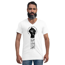 Load image into Gallery viewer, Unisex Short Sleeve V-Neck T-Shirt (The Justice Seeker, Revolution Design) (Double-Sided Print)

