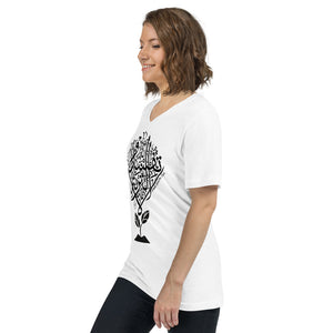 Unisex Short Sleeve V-Neck T-Shirt (Don't Spoil the Soil) (Double-Sided Print)