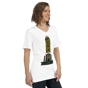 Unisex Short Sleeve V-Neck T-Shirt (Homs, the City of Black Rocks) (Double-Sided Print)
