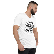 Load image into Gallery viewer, Unisex Short Sleeve V-Neck T-Shirt (The Optimistic, Sun Design) (Double-Sided Print)
